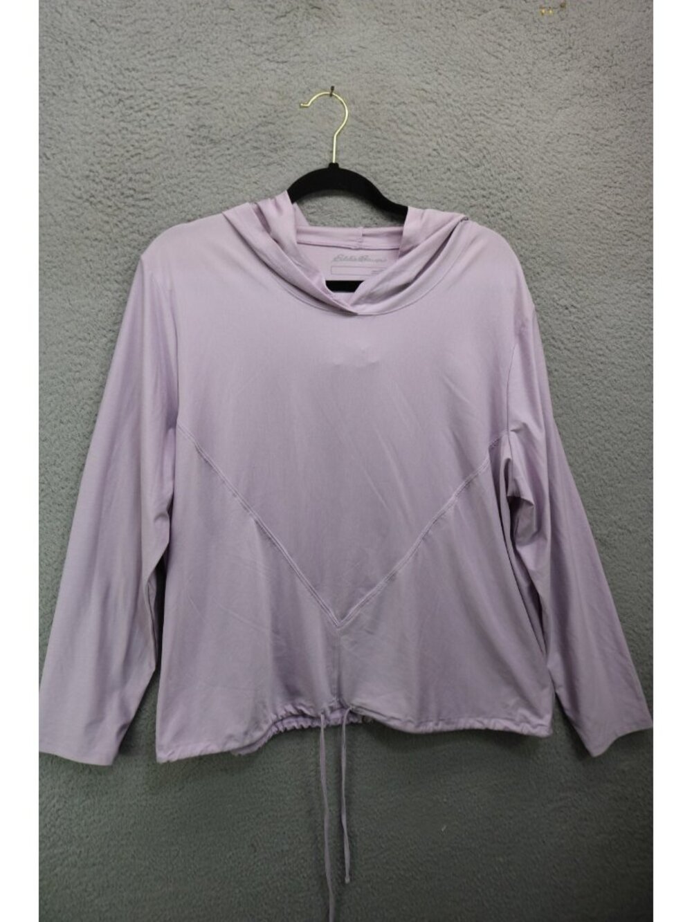 Eddie Bauer Purple Silky Long Sleeve Hoodie-Size 2X-Tie Waist-Preppy